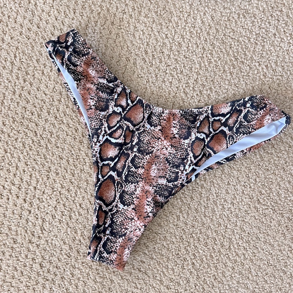 Snakeskin bathing suit bottoms